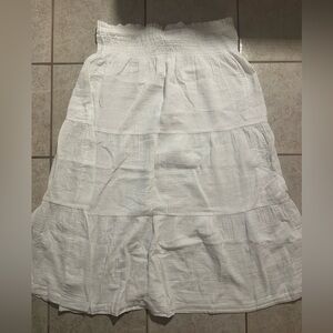 GAP White Tiered Maxi Skirt